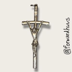 Vintage Crucifix Pendant – Cast Pot Metal – Cross with INRI Plaque